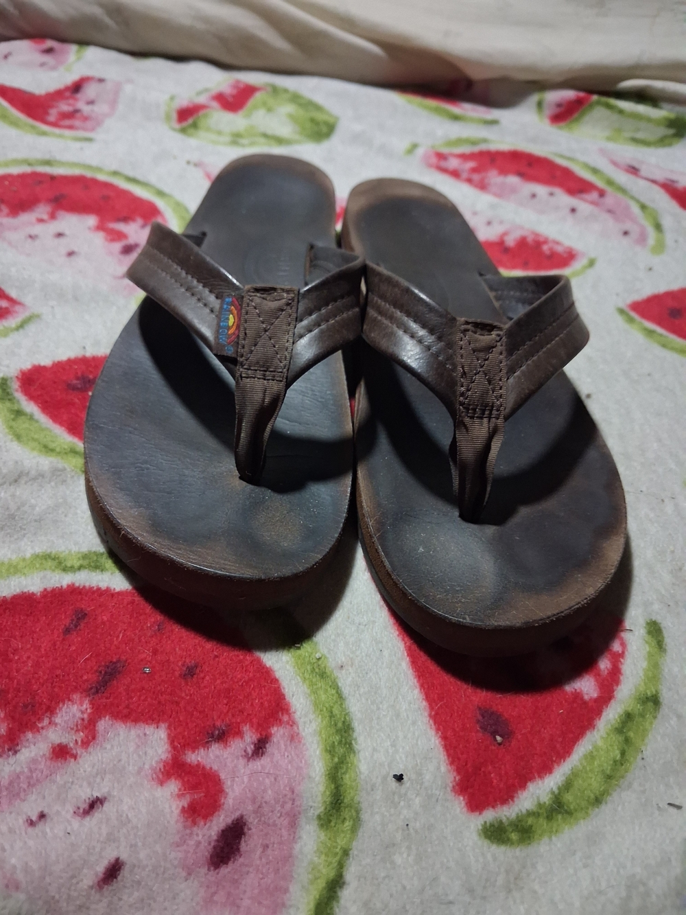 Rainbow Brown Women's Flip Flop Sandals Double Layer
